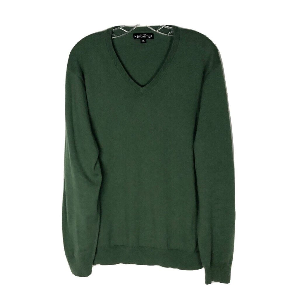 J. Crew Mercantile Men's Green‎ V Neck Lightweight Sweater  Size XL